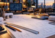 غلاف توضيحي مولد بالذكاء الاصطناعي أُنشئ خصيصًا لـST College — دورة قراءة الرسومات الكهربائية: المخطط الأحادي والقدرة والتحكم والجداول