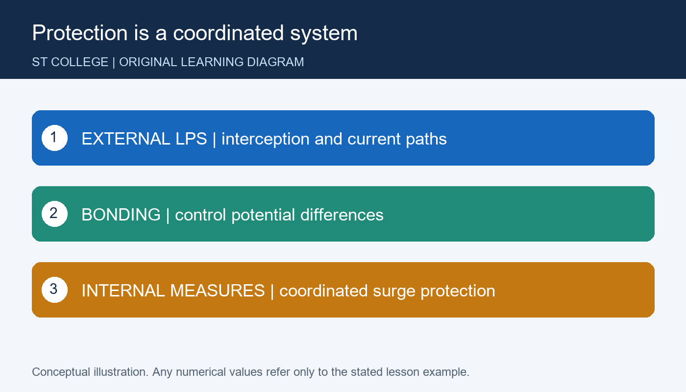 رسم تعليمي أصلي خاص بالموقع — Protection is a coordinated system