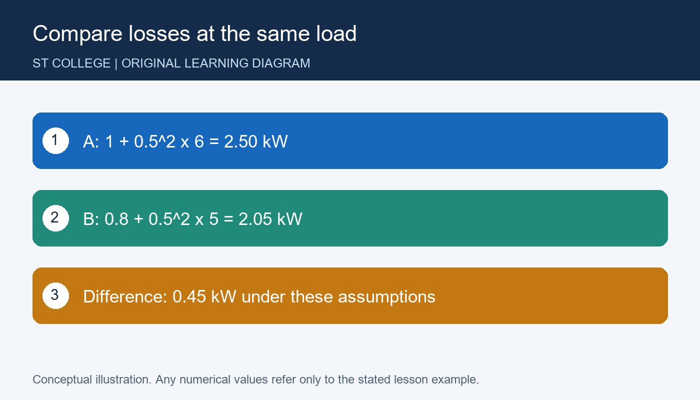 رسم تعليمي أصلي خاص بالموقع — Compare losses at the same load